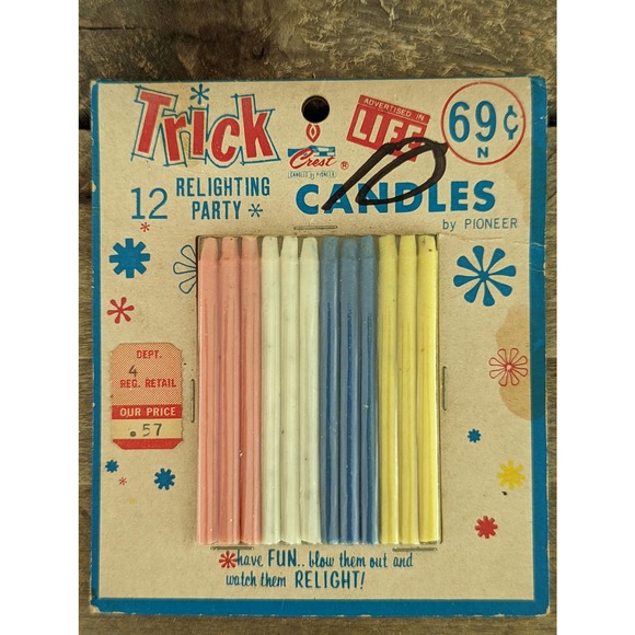 Vintage 12 Trick Relighting Party Candles by Pioneer - Picture 3 of 6